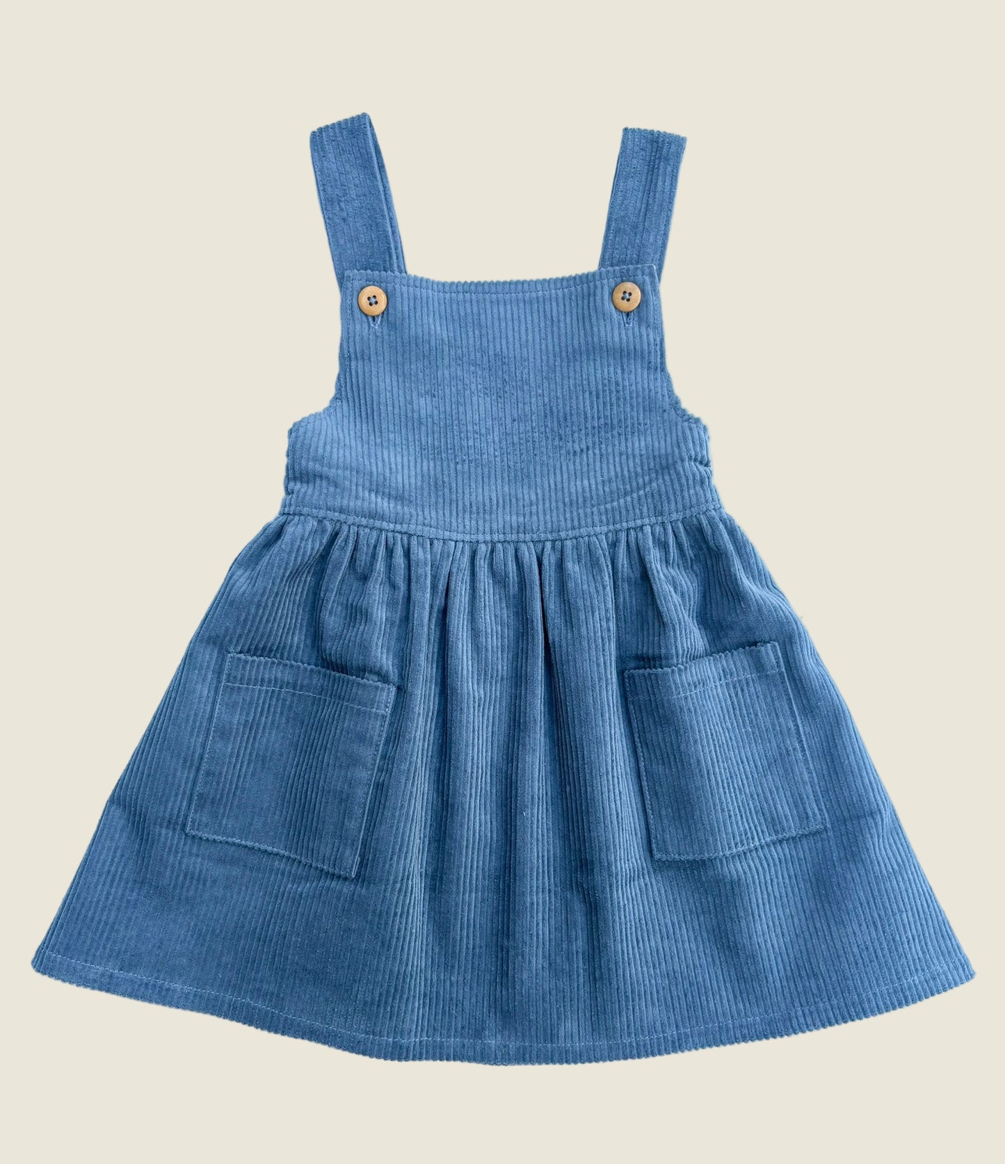 Blue Cord Pinny Dress