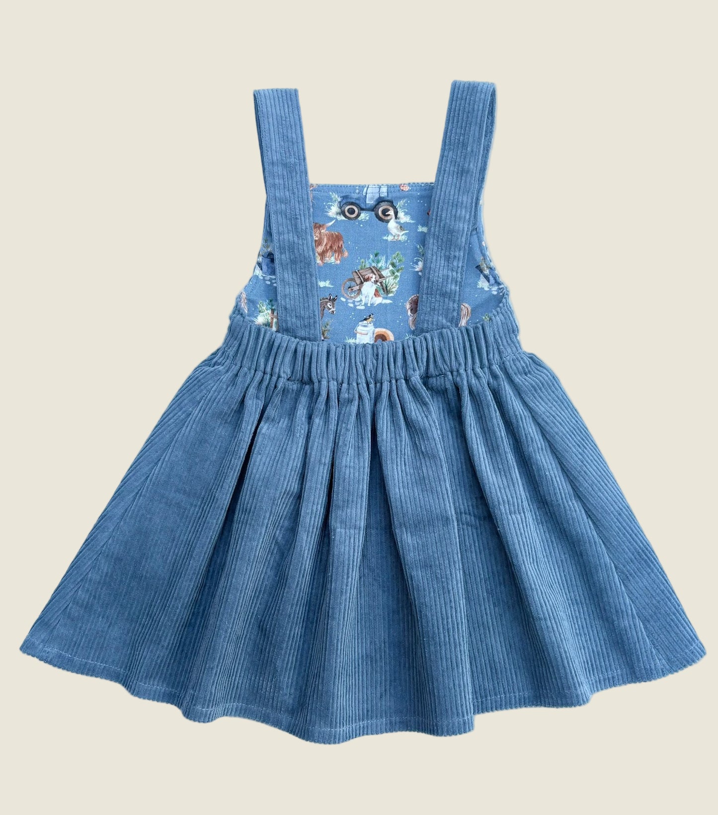 Blue Cord Pinny Dress