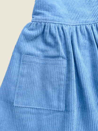 Blue Cord Pinny Dress
