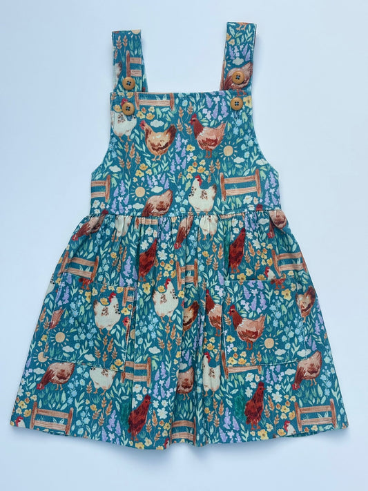 Cord Chicken Print Pinny