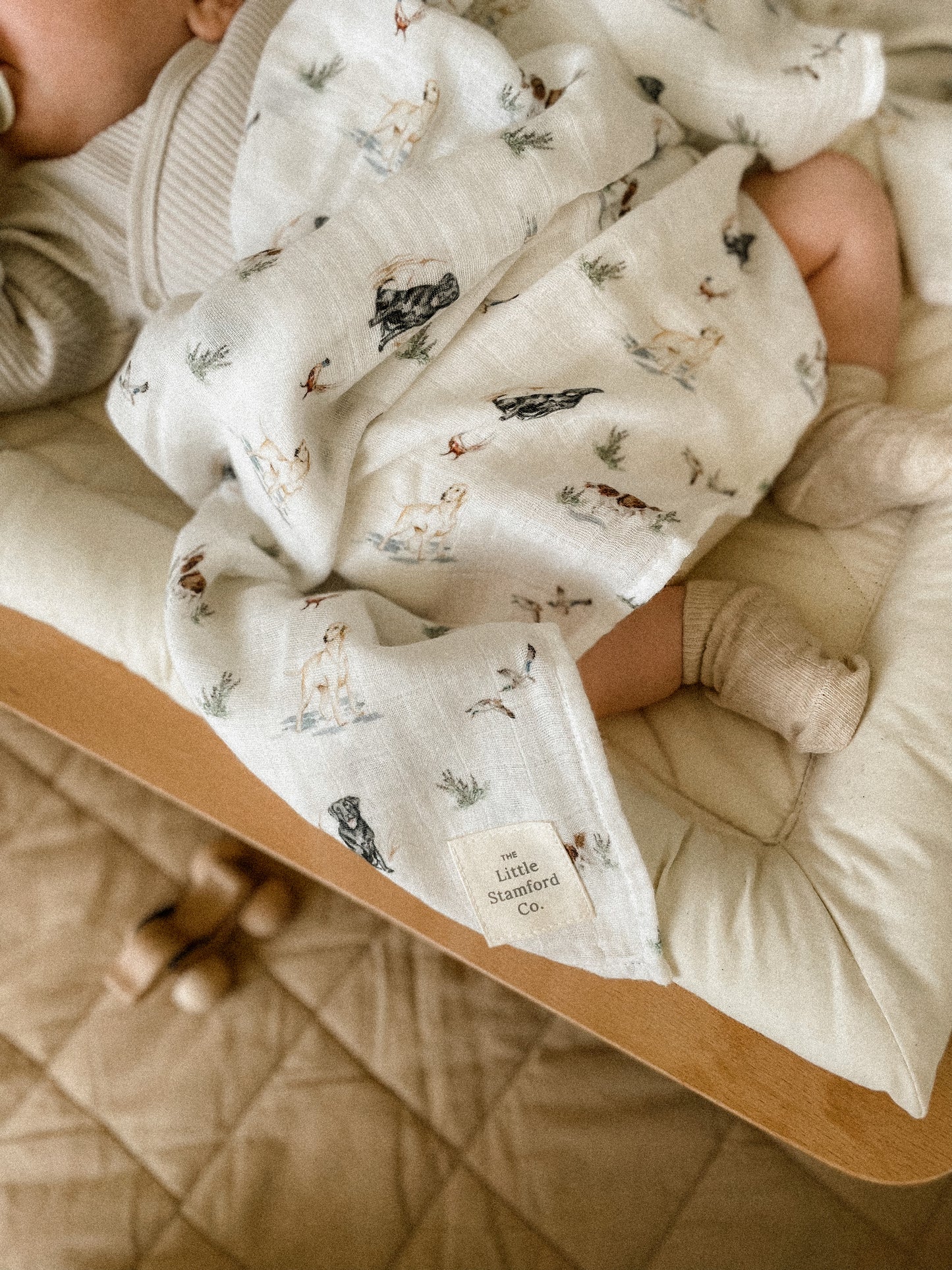 Little Stamford Co Gun dogs Baby Muslin Swaddle Blanket